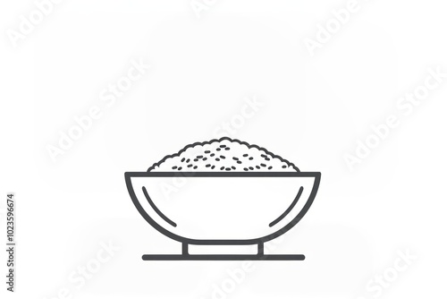 Vector illustration of rice line icon bathing bathtub person.