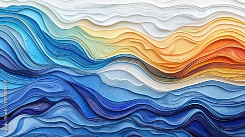 Abstract wave-like patterns in vibrant colors create a dynamic visual texture.