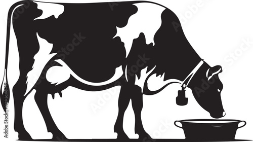 Dairy farm cow vector silhouette