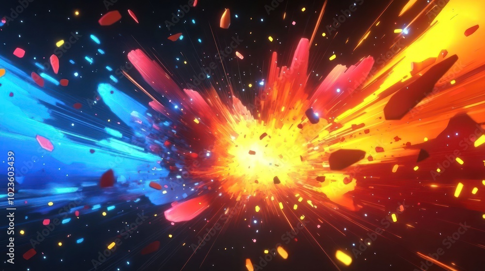 A vibrant explosion of colors representing energy and dynamism. A vibrant explosion of colors representing energy and dynamism.