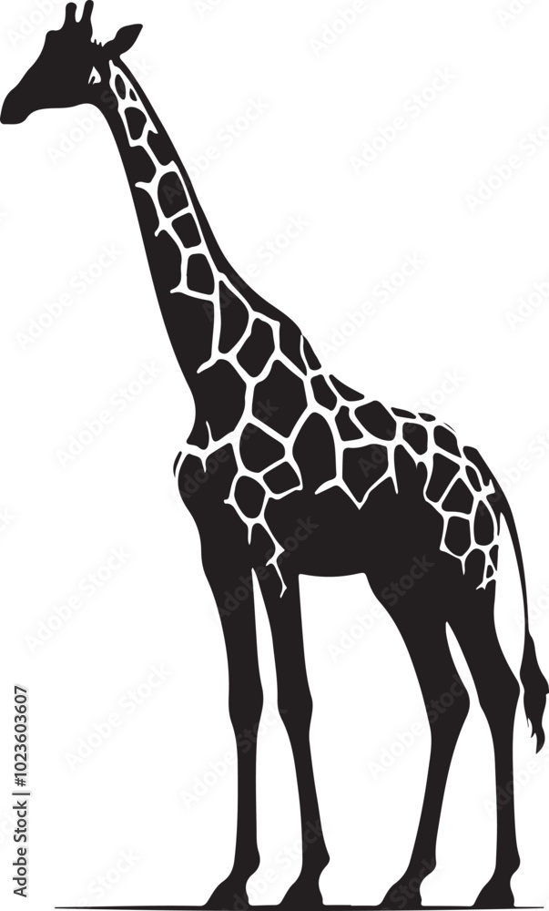 Naklejka premium giraffe silhouette vector