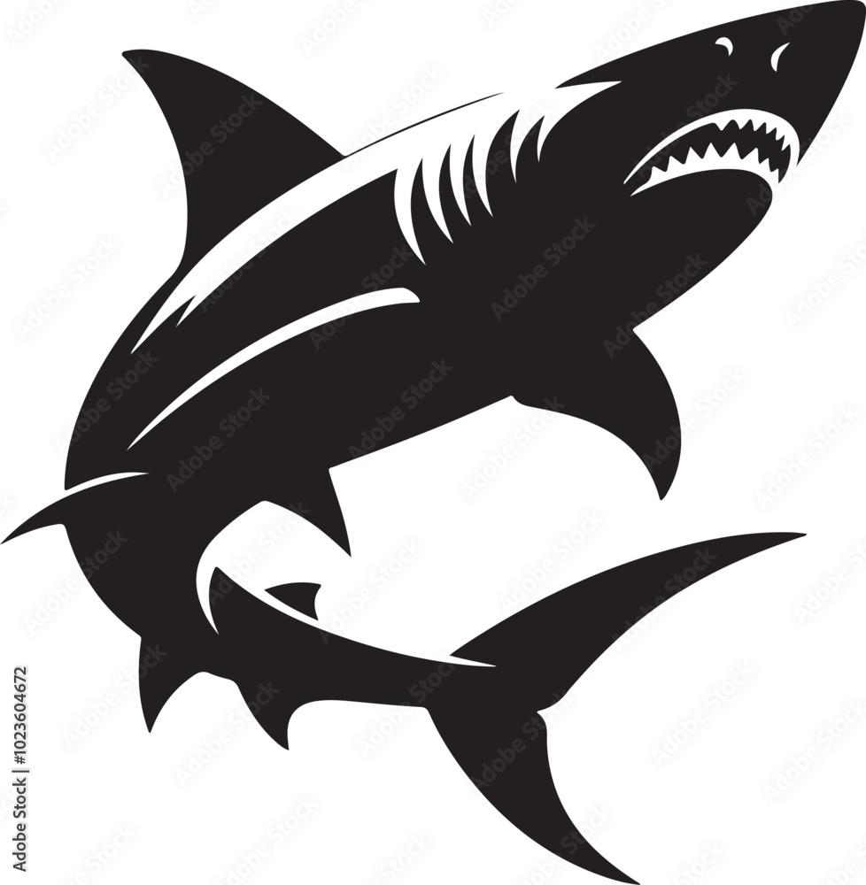 Fototapeta premium Shark vector silhouette 