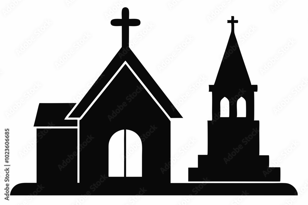 Church silhouette, tombstone vector illustration, tombstone silhouette
Church silhouette, tombstone vector illustration, tombstone silhouette