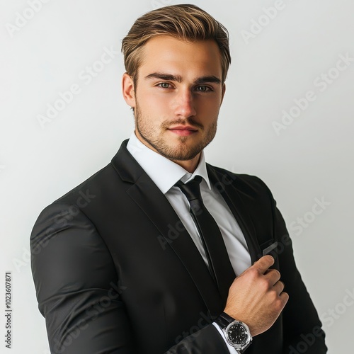 Portrait of a businessman on white background