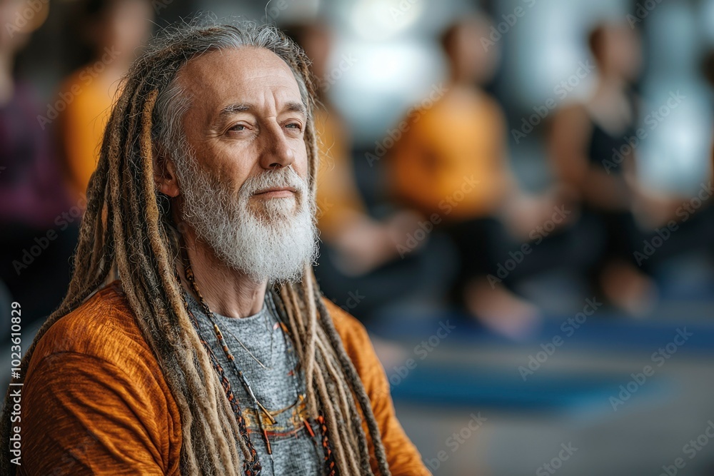 Portrait of a Man with Dreadlocks and a White Beard