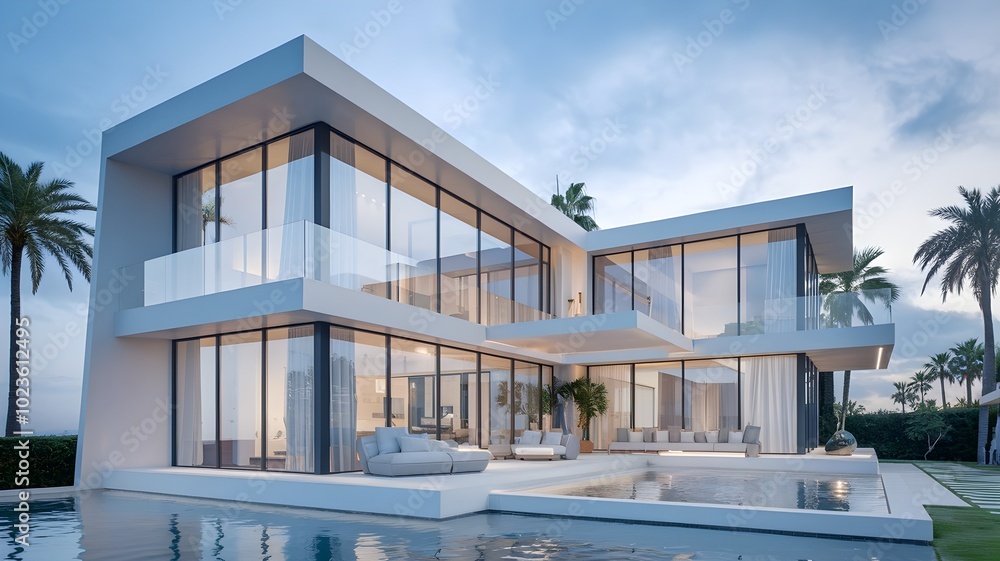 Magnificent Modern Luxury Villa with Serene Pool and Tropical Landscape Magnificent Modern Luxury Villa with Serene Pool and Tropical Landscape