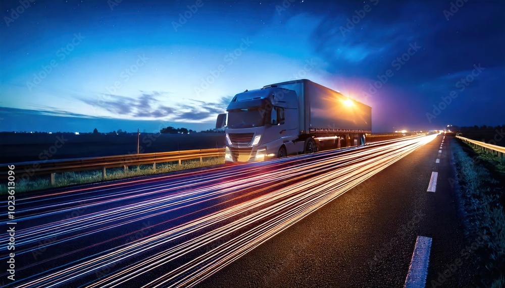 long exposure. walking on the roads at night .Fuel truck transporting fuel on highway long exposure. walking on the roads at night .Fuel truck transporting fuel on highway