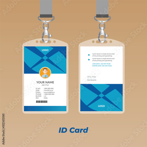 Blue Nics ID Card Design Template