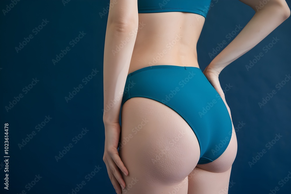 Fototapeta premium Sensual Silhouette of a Woman s Alluring Physique in Intimate Studio Setting