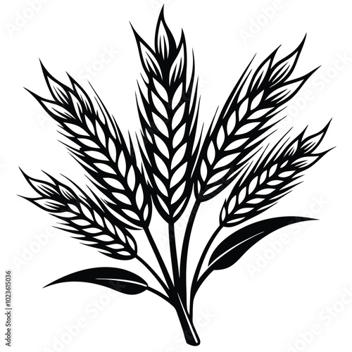 wheat vector silhouette.