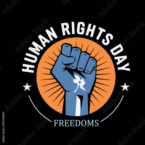 Universal Human Rights Day Month card, poster, December, vector illustration
