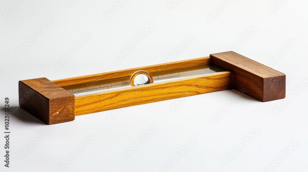 Wooden Level with Glass Bubble and Measuring Scale Wooden Level with Glass Bubble and Measuring Scale