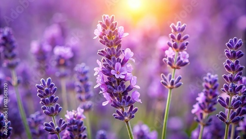 Lavender flower in full bloom seen up close