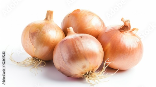 Wallpaper Mural Four Brown Onions on White Background Torontodigital.ca