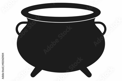 Cauldron silhouette, cauldron vector illustration, Witches black cauldron isolated on vector illustration