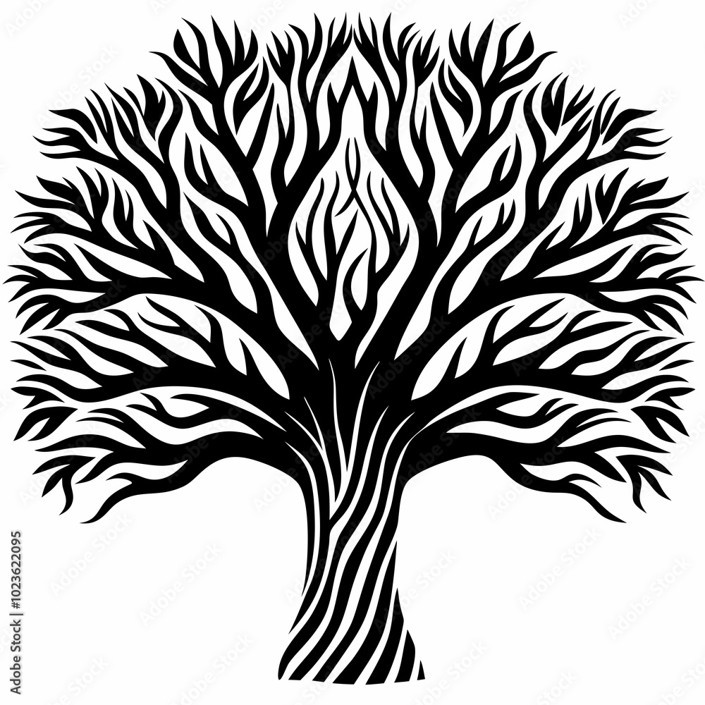 Fototapeta premium zebrawood--tree-silhouette