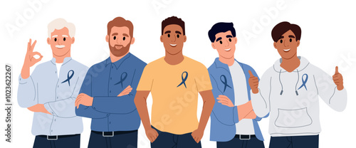 Medicine, healthcare and people concept. Happy multiethnic men standing together. They are smiling showing friendship and support.