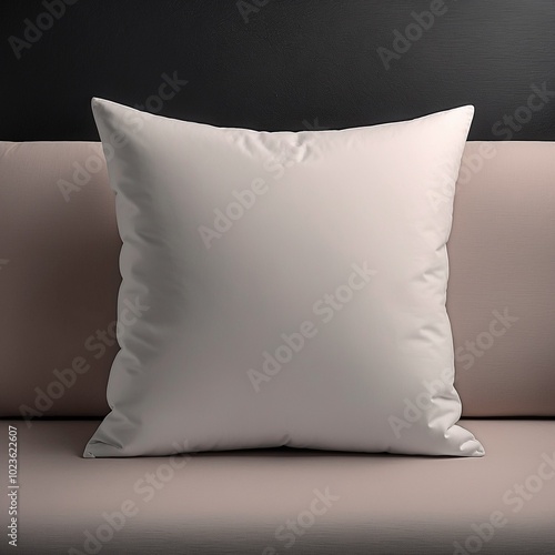 White blank square canvas pillow cushion mockup cotton pillow for presentation design copy space