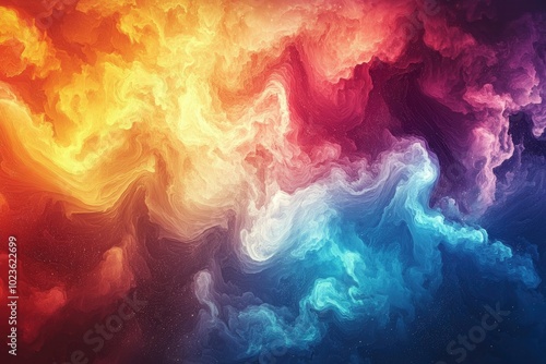 Abstract Swirling Colors with Glittering Background