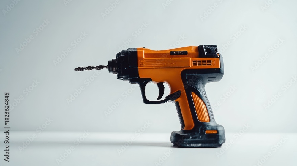 Orange and Black Cordless Drill with Drill Bit Extended Orange and Black Cordless Drill with Drill Bit Extended