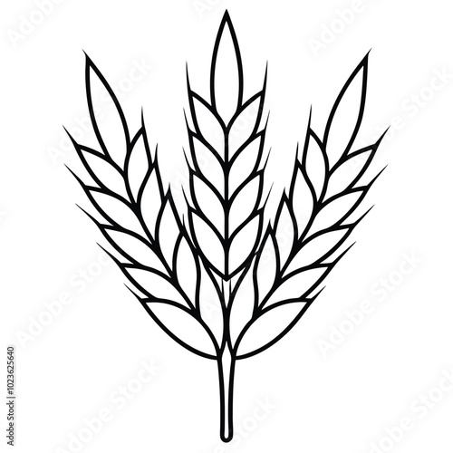 wheat vector. wheat liner art.