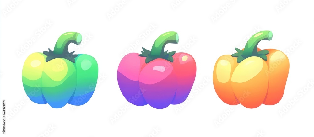 Bell Pepper On A White Background Bell Pepper On A White Background