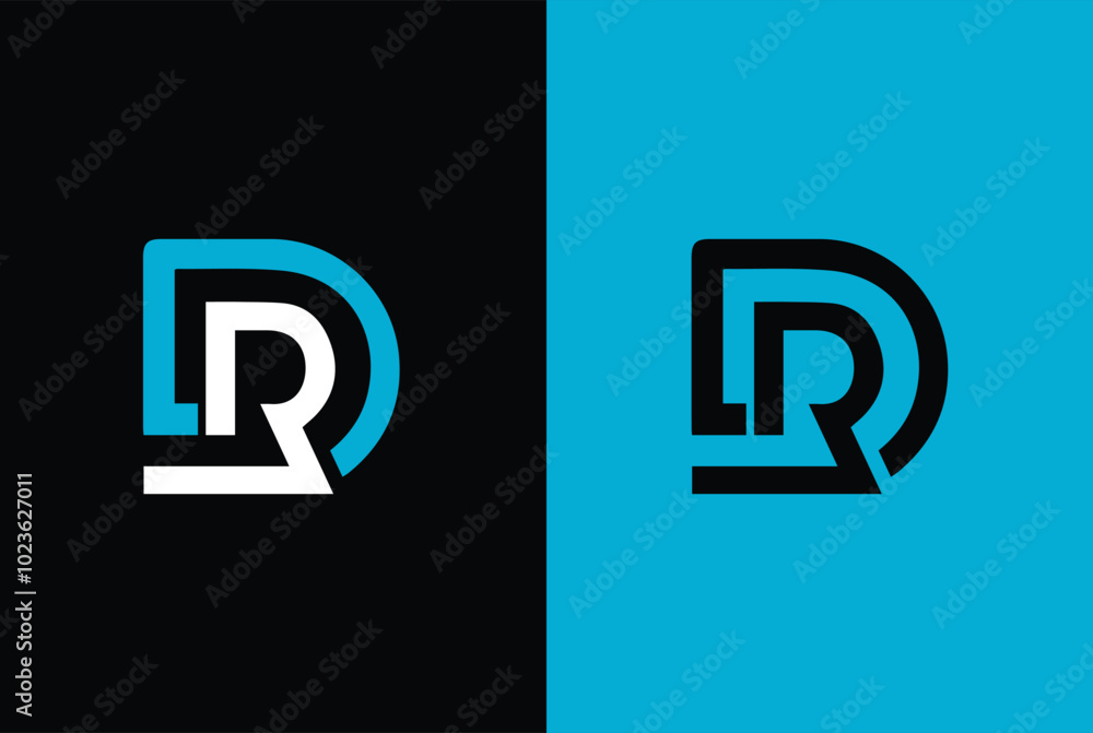 Fototapeta premium DR or RD Letter Initial Logo Design, Vector Template 