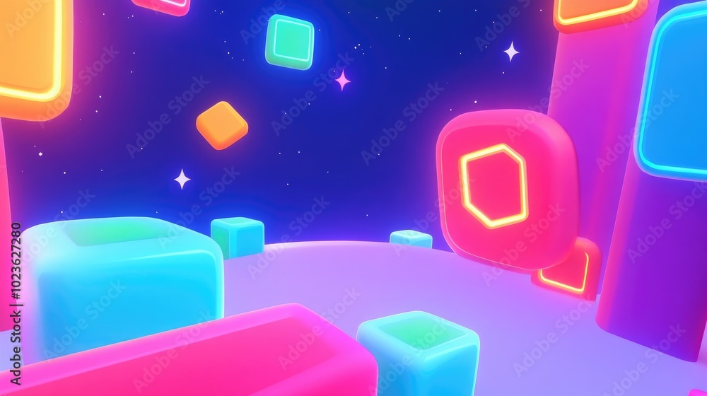 Abstract geometric background featuring vibrant neon colors with glowing magenta diagonals Abstract geometric background featuring vibrant neon colors with glowing magenta diagonals