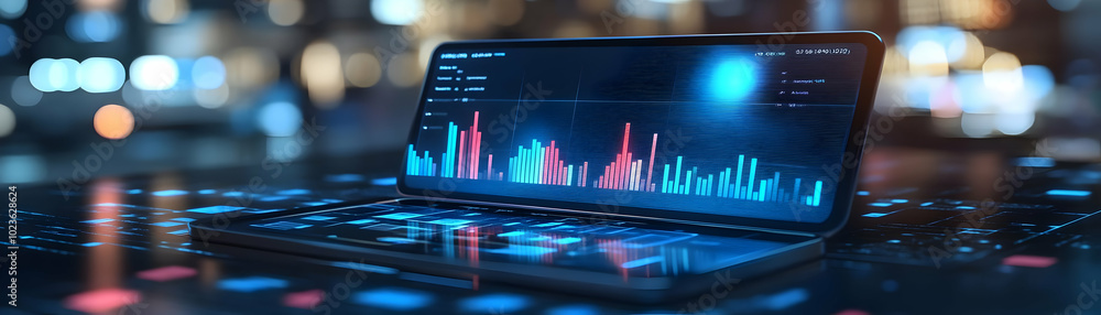 Glossy Tablet Displaying Holographic Currency Converter with Floating Exchange Rates - Medium Shot for Stock Photo Concept Glossy Tablet Displaying Holographic Currency Converter with Floating Exchange Rates - Medium Shot for Stock Photo Concept