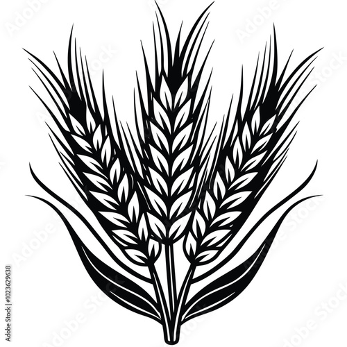 wheat vector silhouette.