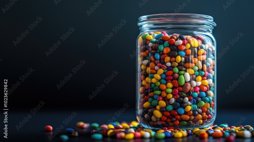 Beans in Glass Container High Quality Photograph Beans in Glass Container High Quality Photograph