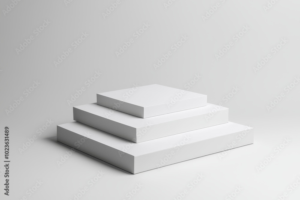 Minimalist White Geometric Showcase Stand with Clean Matte Finish for Product Display Minimalist White Geometric Showcase Stand with Clean Matte Finish for Product Display