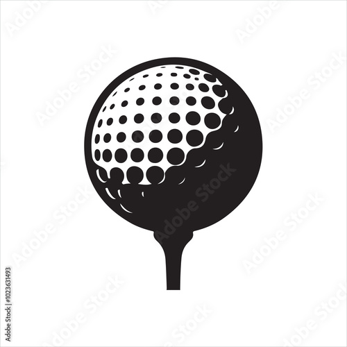 golf sports ball silhouette on white background
