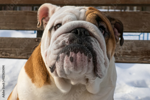 Dog. English bulldog. Cute purebred dog. Pets