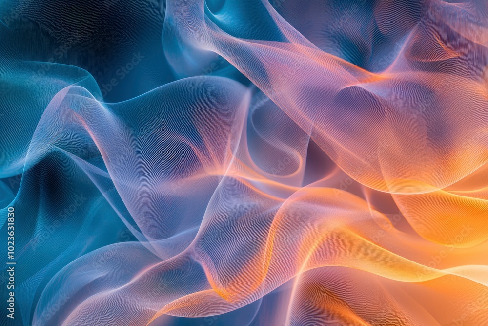 Abstract Swirling Waves of Blue, Pink, and Orange Abstract Swirling Waves of Blue, Pink, and Orange