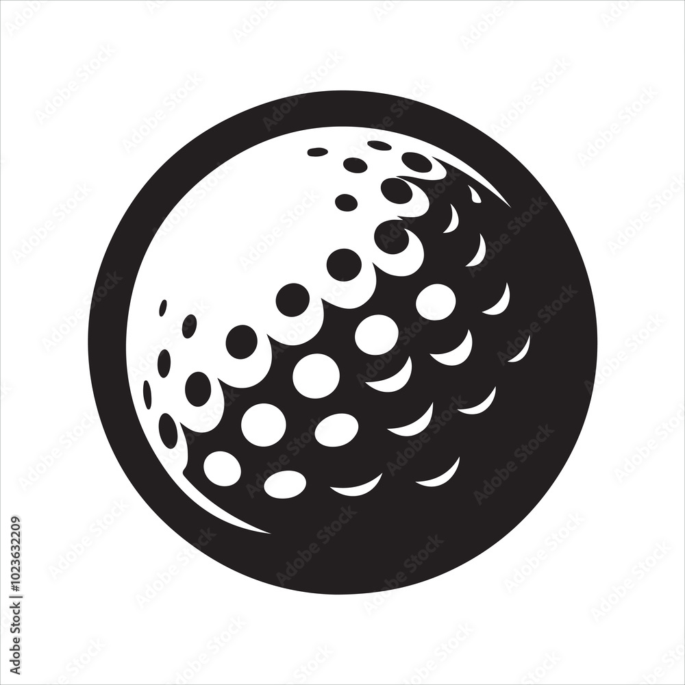 golf sports ball silhouette on white background
golf sports ball silhouette on white background