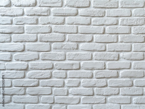 Minimalist White Painted Brick Wall Texture Background for Modern Interior Design and Graphic Projects