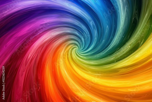 Abstract Swirling Rainbow Pattern with a Central Spiral