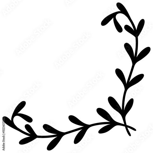 Botanical Border | Corner Frame Design | Elegant Leafy Element | Decorative Vector Artwork