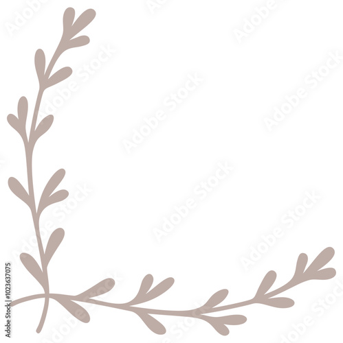 Botanical Border | Corner Frame | Laurel Leaf Design | Decorative Vector Element