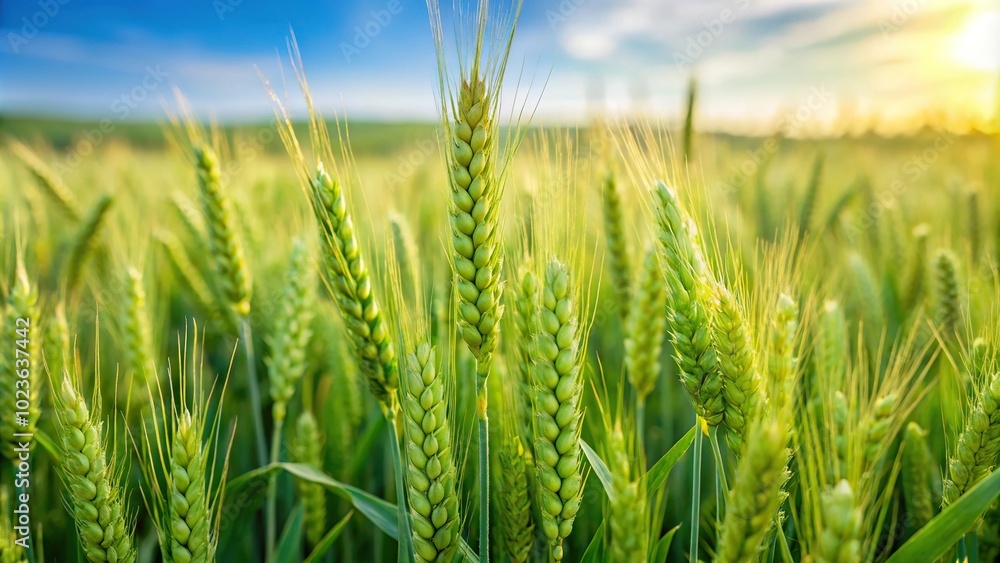 Green wheat field texture background Green wheat field texture background