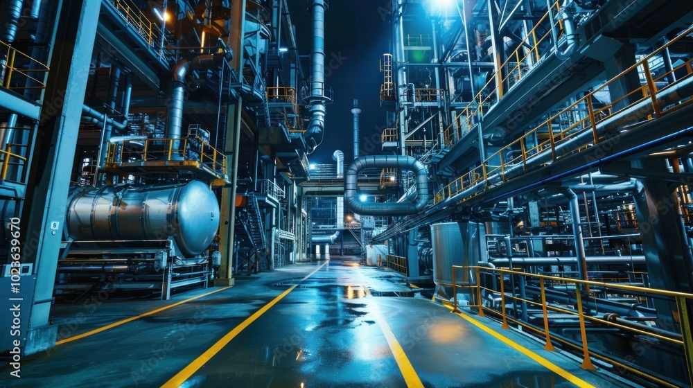 Industrial Complex at Night Industrial Complex at Night