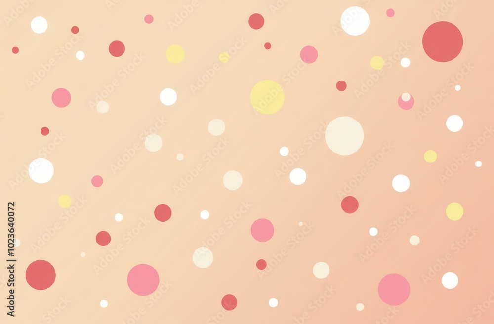Pastel peach background with multicolored round dots Pastel peach background with multicolored round dots