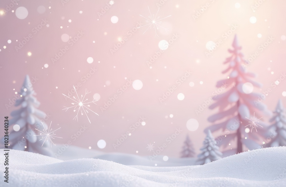 Obraz premium Pastel background with snowflakes 