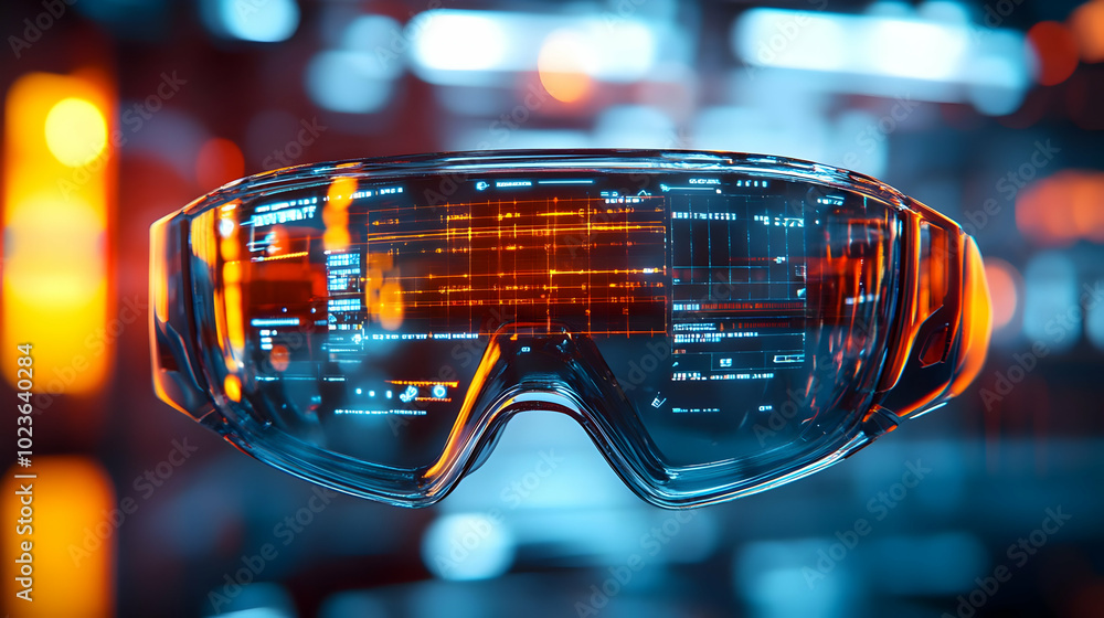 3D Close-Up of Futuristic Smart Glasses with AI-Driven HUD Interface: Macro View Capturing Lenses and Holographic Data Projections on Isolated White Background 3D Close-Up of Futuristic Smart Glasses with AI-Driven HUD Interface: Macro View Capturing Lenses and Holographic Data Projections on Isolated White Background