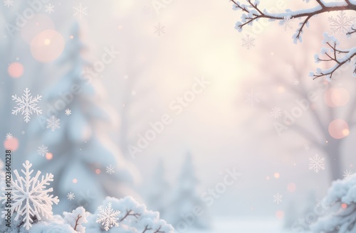 Pastel background with snowflakes 