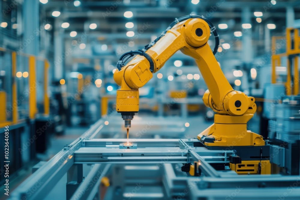 Yellow robotic arm Yellow robotic arm