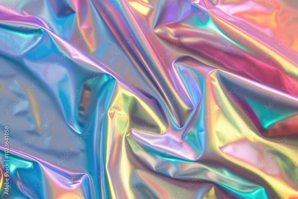 Fototapeta premium Abstract holographic foil background with blurry iridescent effect.