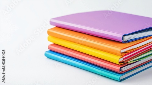 Colorful Stack of Textbooks and Notebooks on a Desk Representing Education and Learning