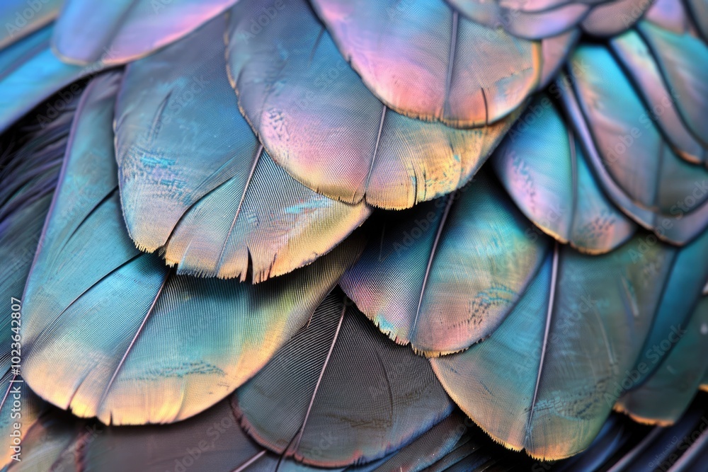 Obraz premium Close up of European magpie tail feathers for background.